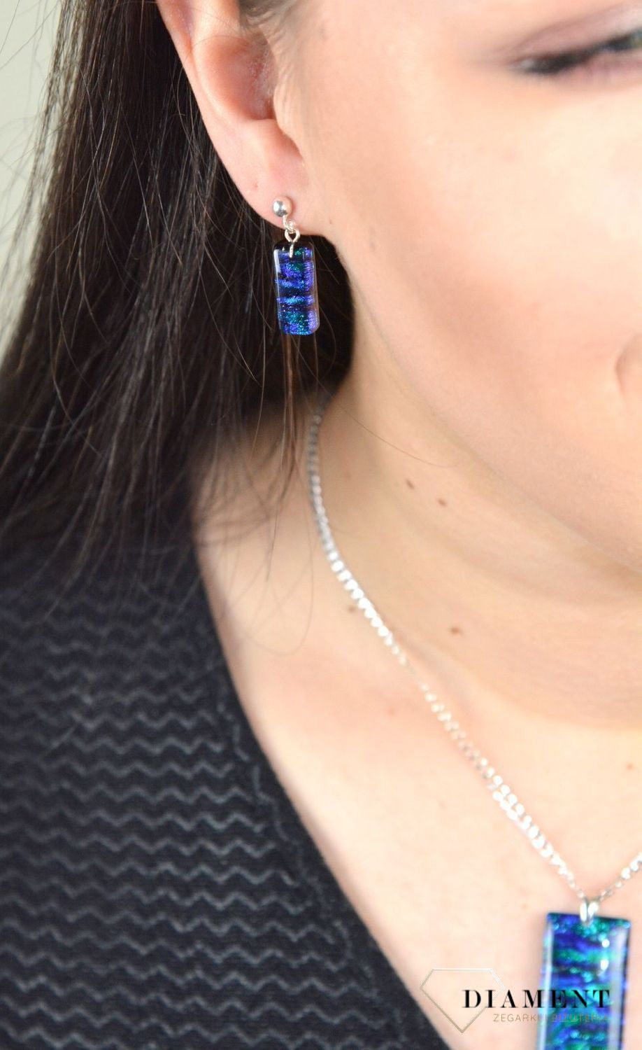 Kolczyki szkło weneckie 'Mieniąca się zieleń z fioletem' Murano 52-KOL.jpg